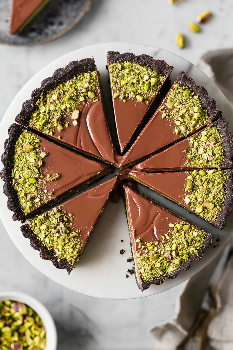 Chocolate Pistachio Ganache Tart Recipe image 2