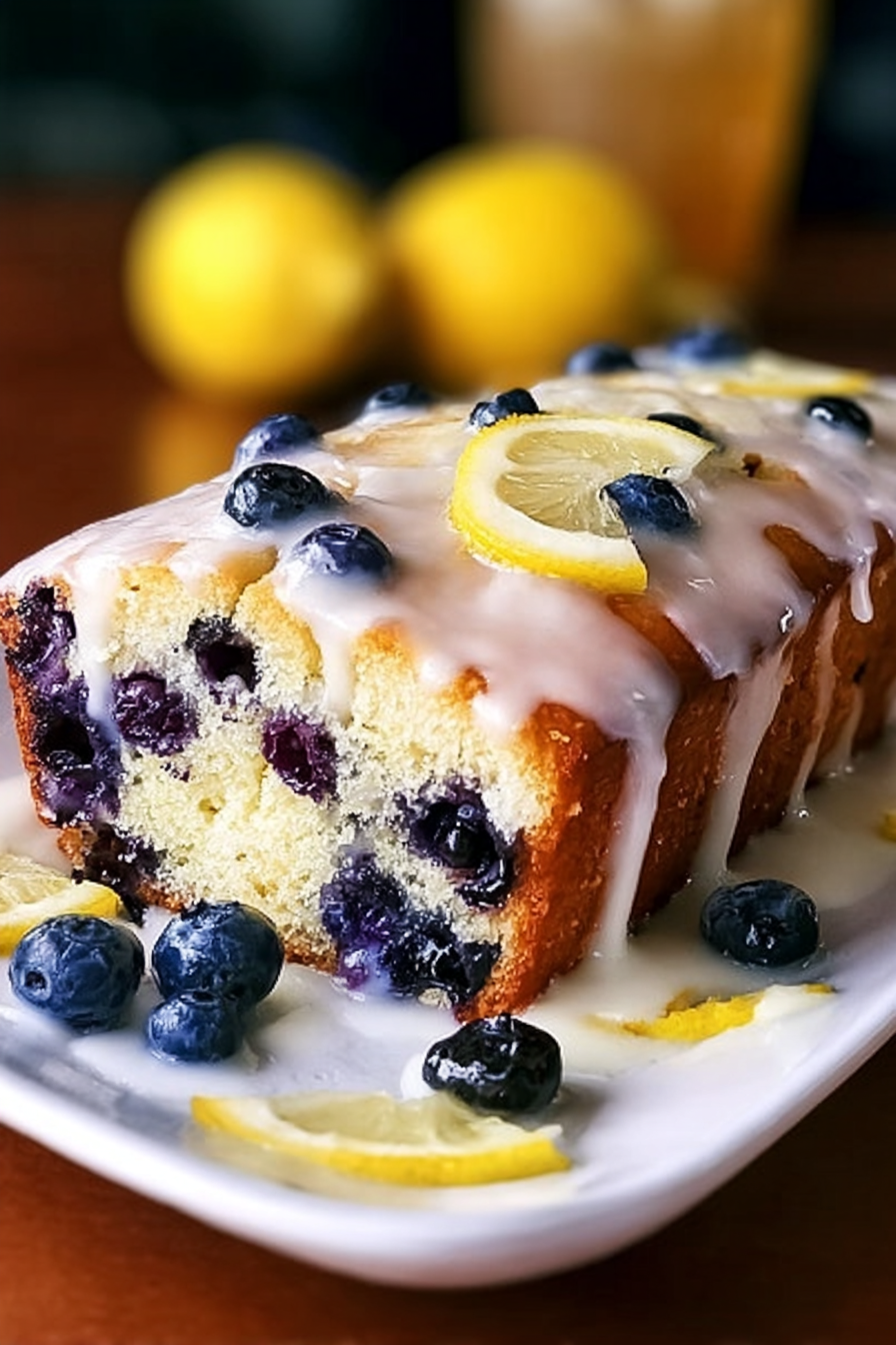 Lemon Blueberry Loaf with Lemon Glaze image 2
