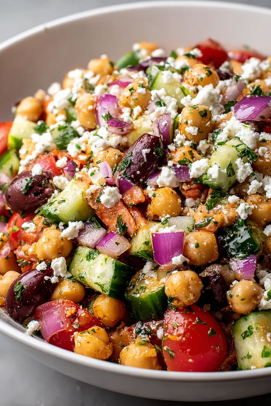 Mediterranean Chickpea Feta Salad image 2