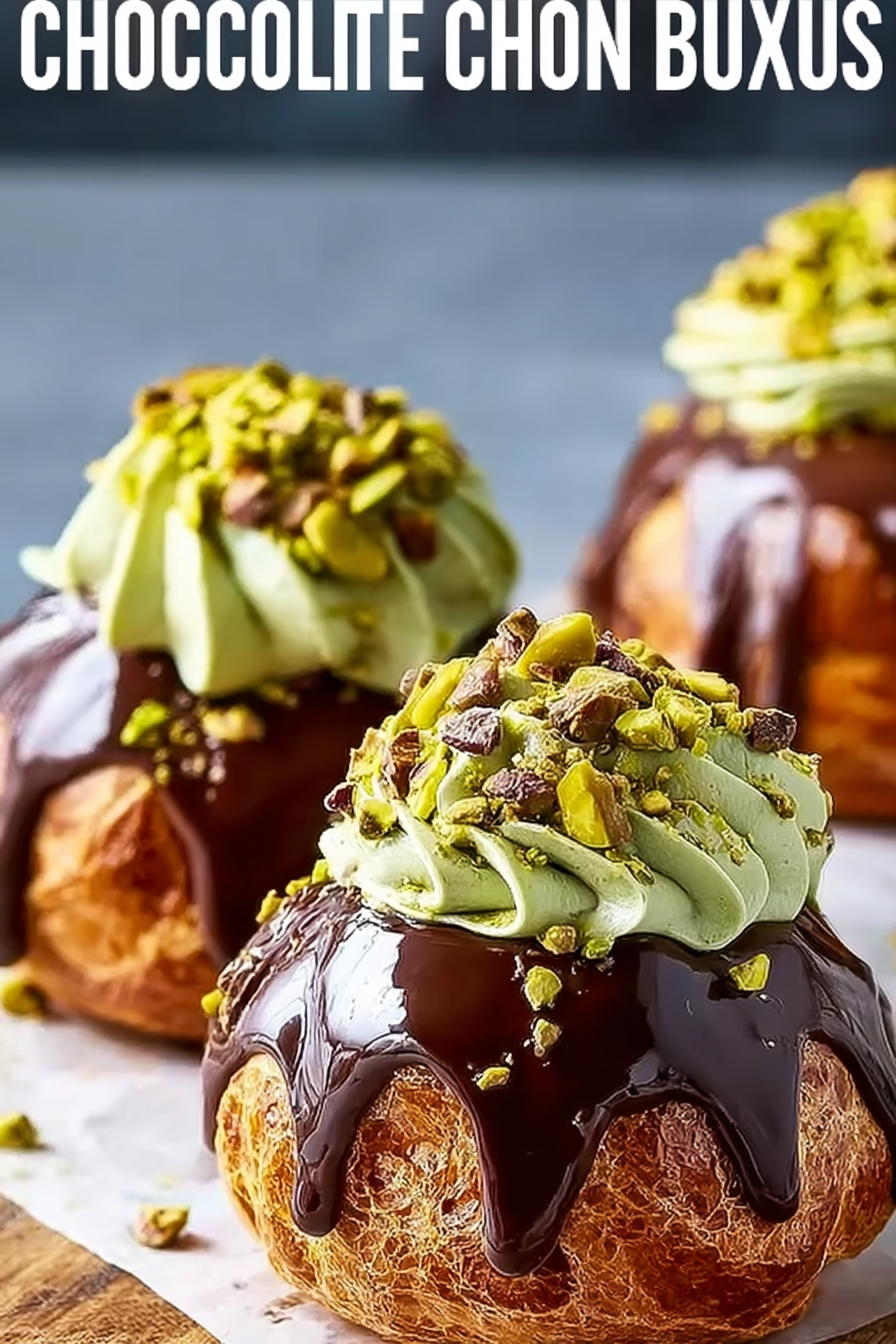 Pistachio Chocolate Choux Buns Recipe image 2