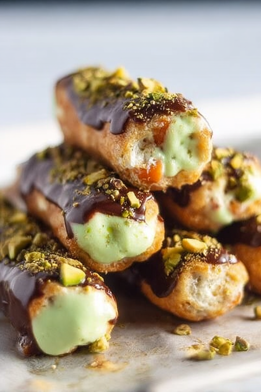 Pistachio Chocolate Éclair Towers image 2