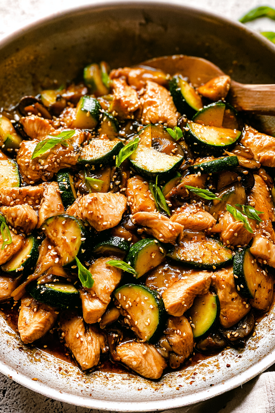 Zucchini Mushroom Chicken Stir Fry image 2