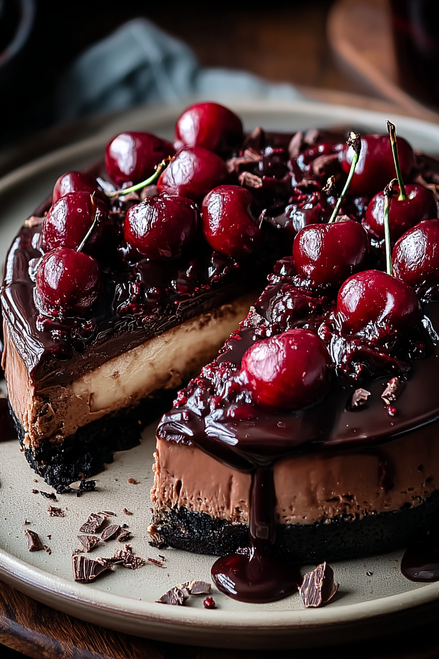 Dark Chocolate Cherry Cheesecake image 2