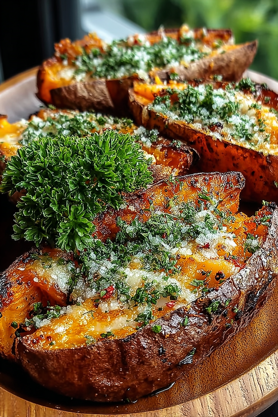 Garlic Parmesan Sweet Potato Wedges image 2