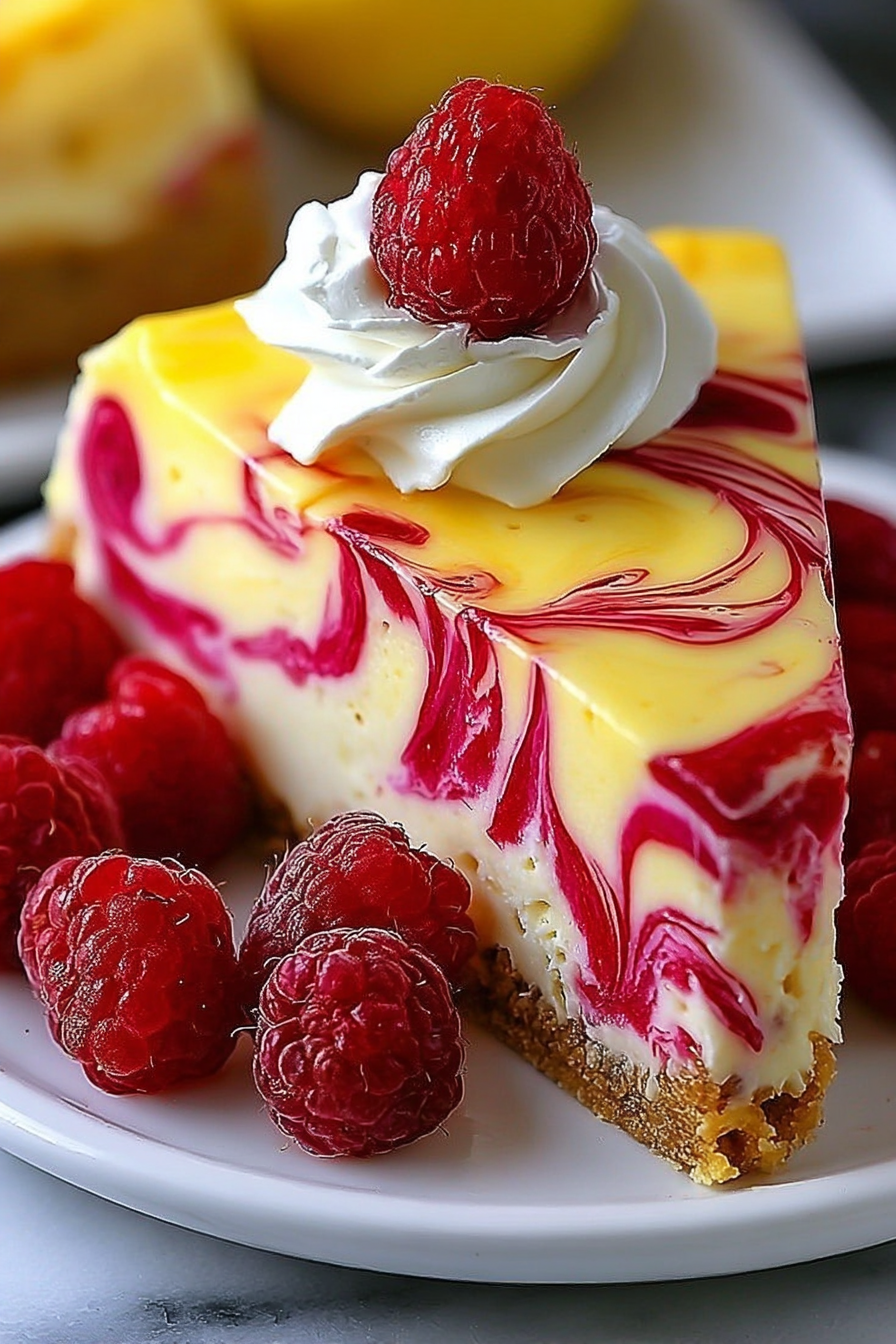 Luscious Lemon Raspberry Swirl Cheesecake image 2
