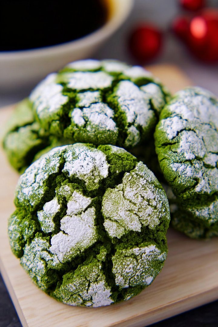 Matcha Crinkle Cookies image 2