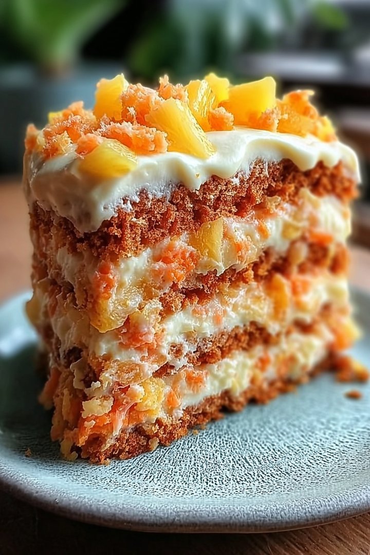 Pineapple Carrot Cream Cake: Moist & Tropical image 2