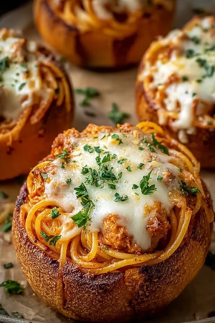 Spaghetti Garlic Bread Bowls image 2