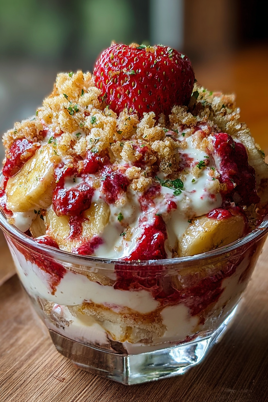 Strawberry Crunch Banana Pudding Recipe - Easy Dessert Delight image 2