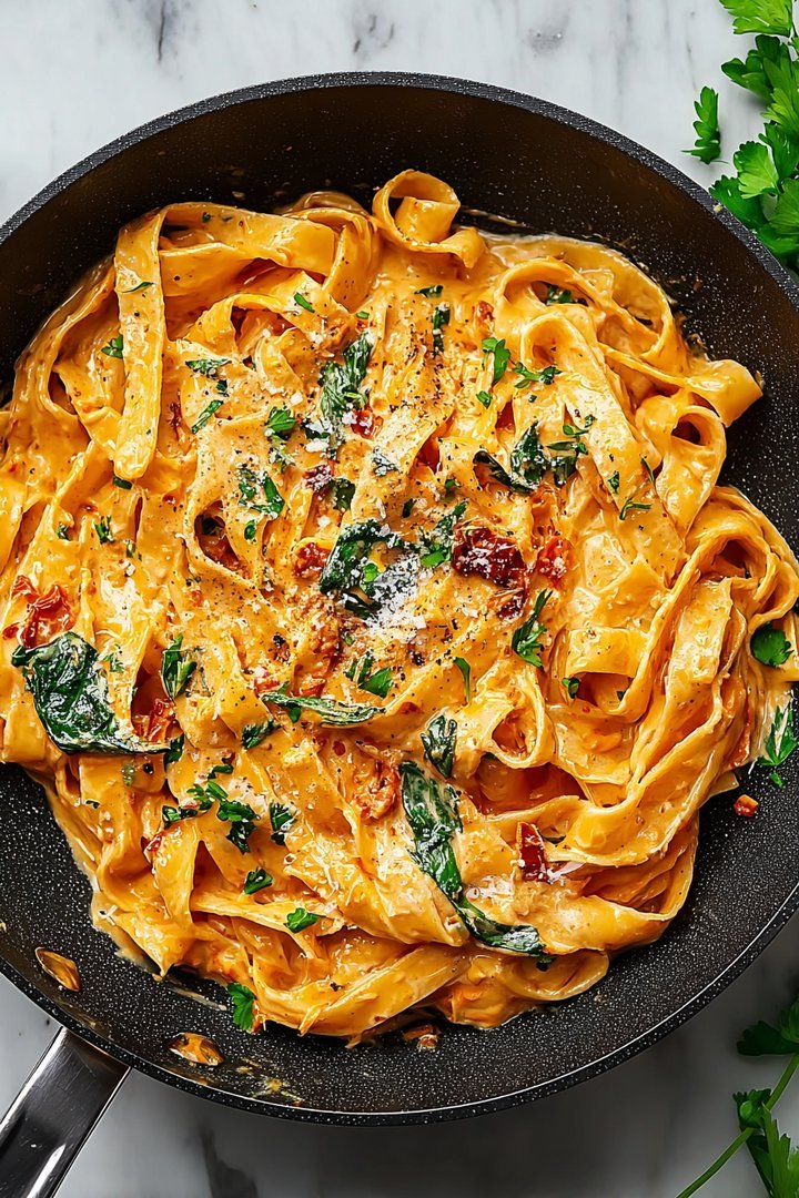 Vegan Creamy Sun Dried Tomato Pasta Recipe image 2
