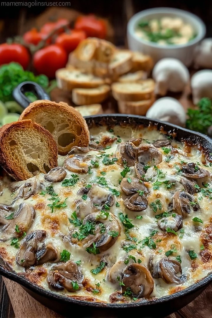Appetizer, Cheese Dip, Mushroom Dip, Party Food, Easy Recipe image 2