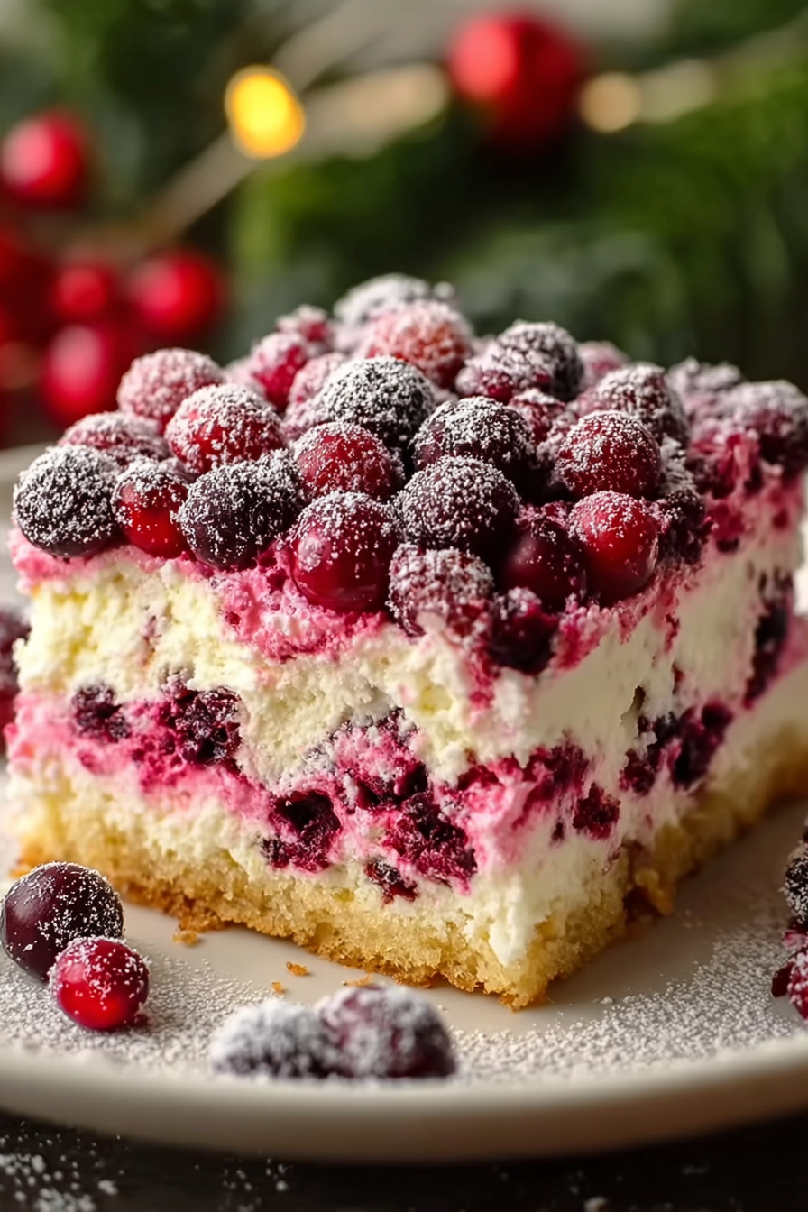 Winter holiday Cranberry Poke Cake image 2