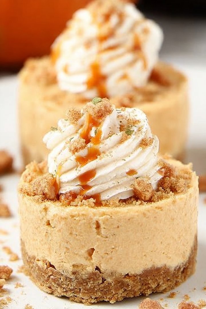 No Bake Pumpkin Mini Cheesecakes image 2