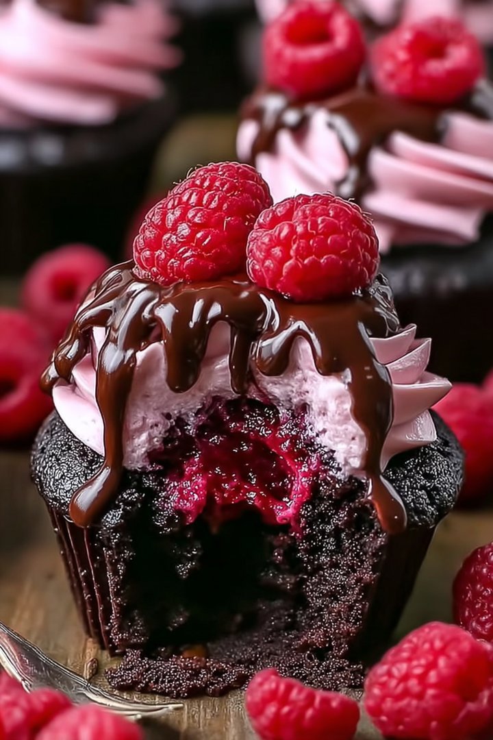 Raspberry Chocolate Lava Cupcakes image 2