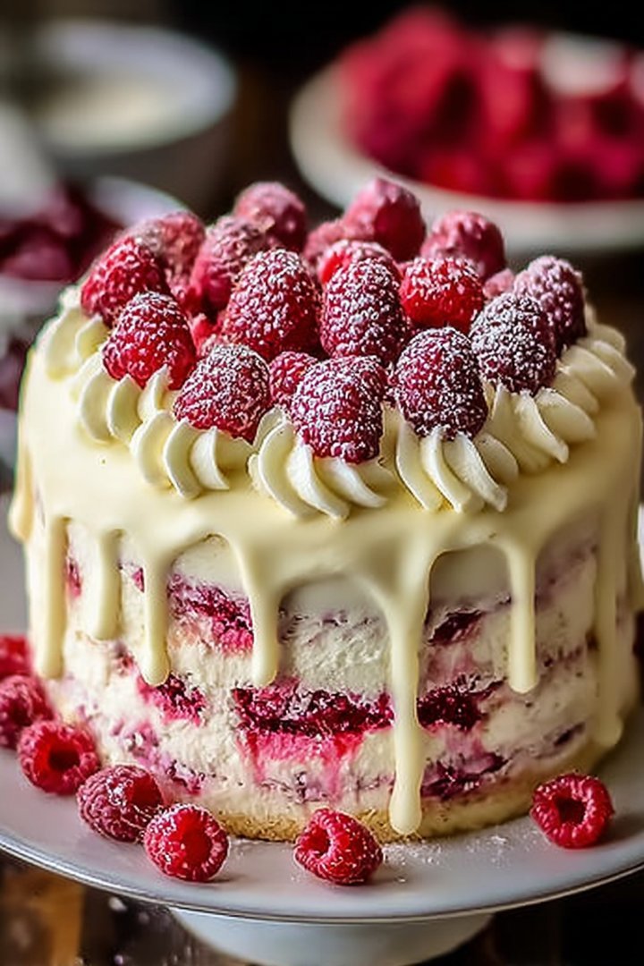 White Chocolate Raspberry Dream Cake: A Heavenly Dessert image 2