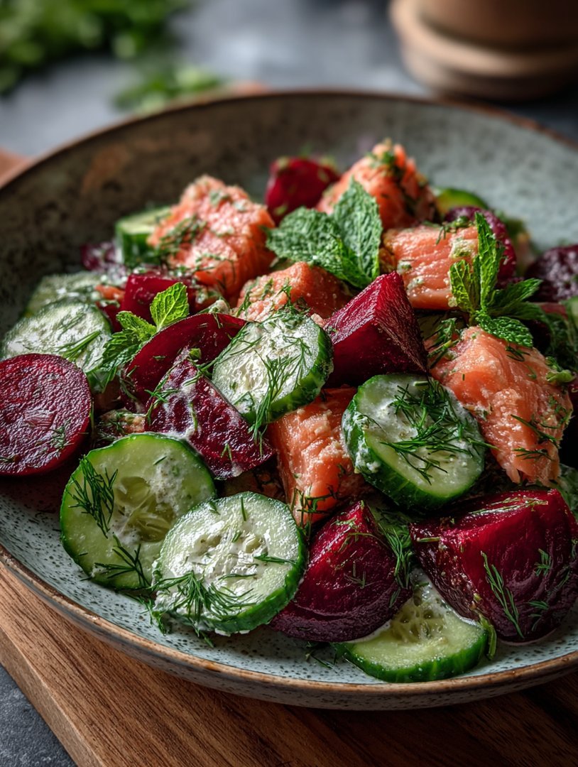 Crisp Cucumber and Beetroot Salad with Herb Dressing image 2