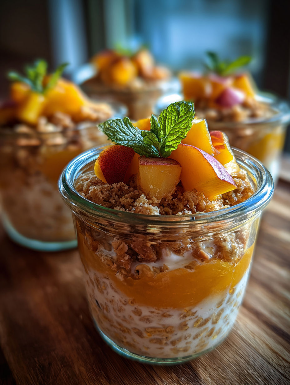 Peach Cobbler Overnight Oats for a Sweet Morning Treat image 2