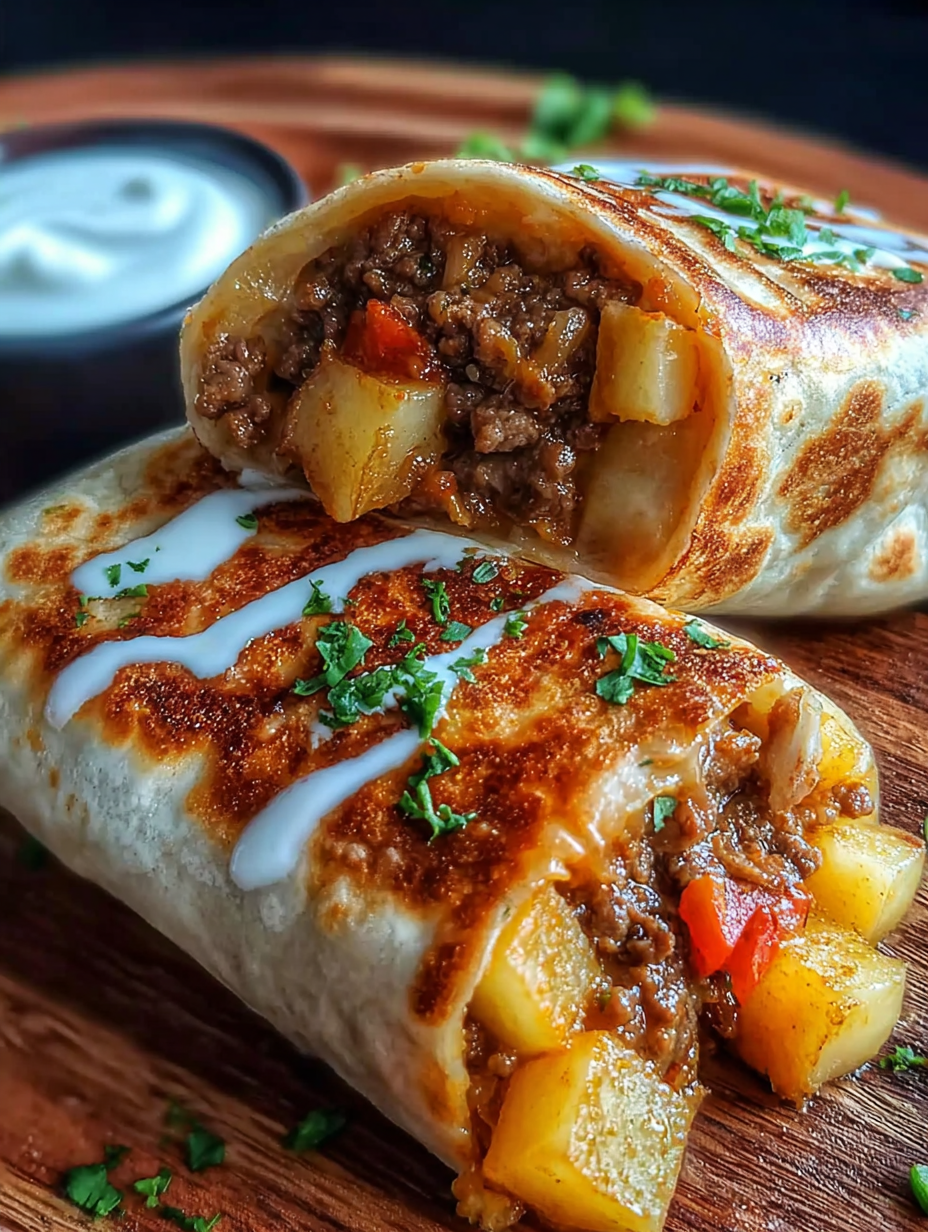Cheesy Beef Potato Burritos image 2