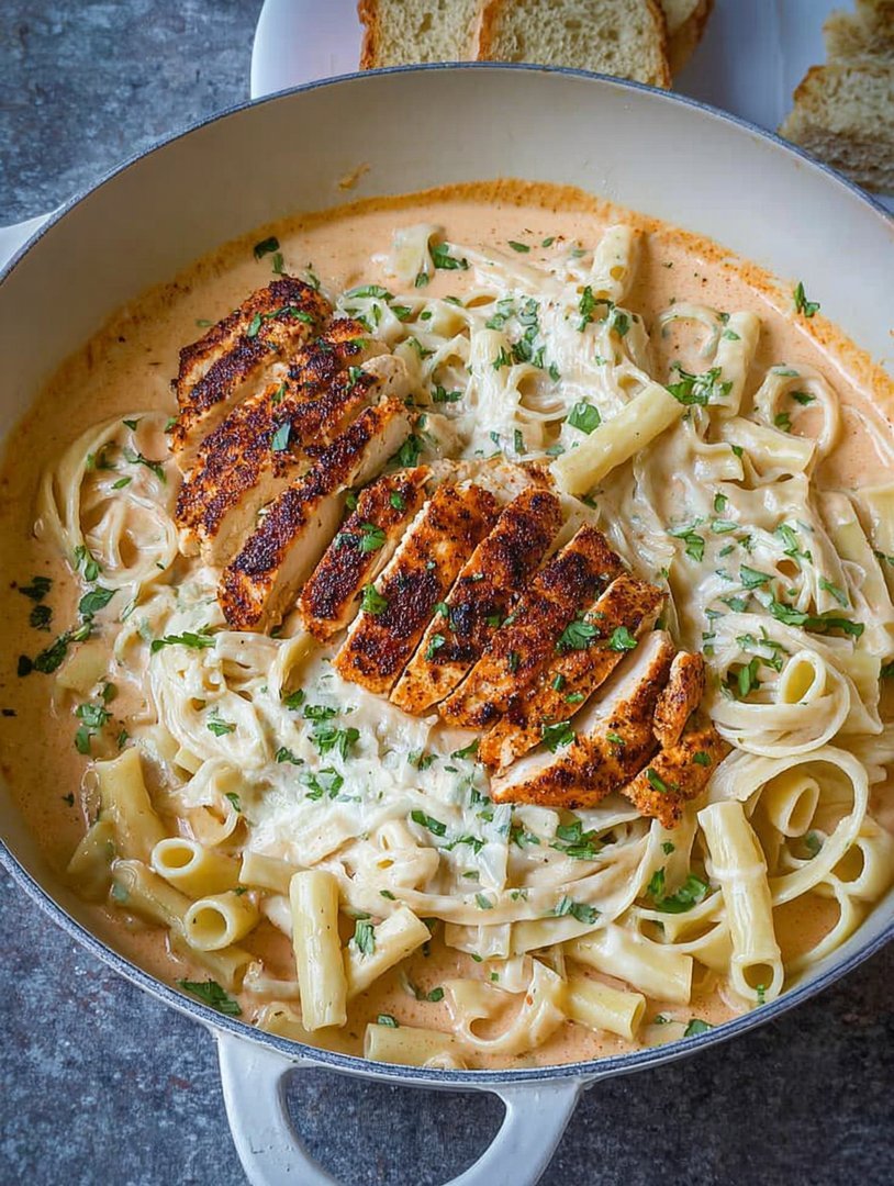 Creamy Cajun Chicken Rigatoni with Garlic Mozzarella Sauce image 2