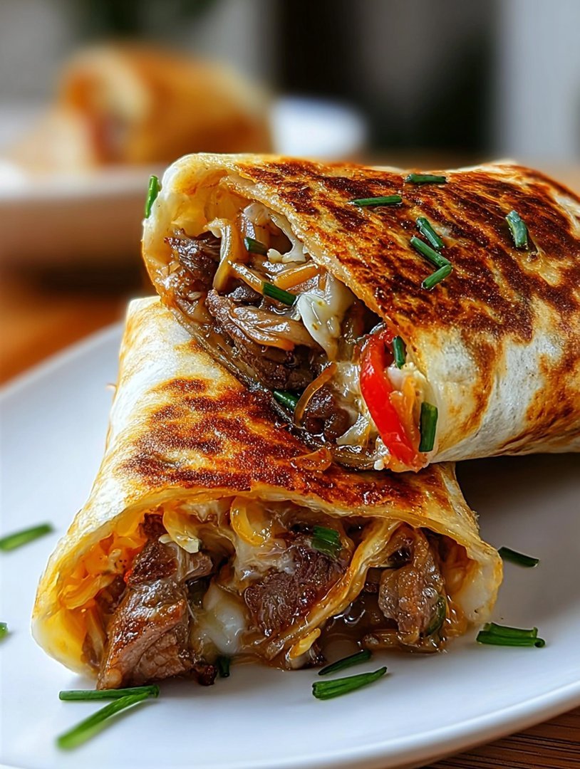 Crispy Philly Cheesesteak Grilled Wraps image 2