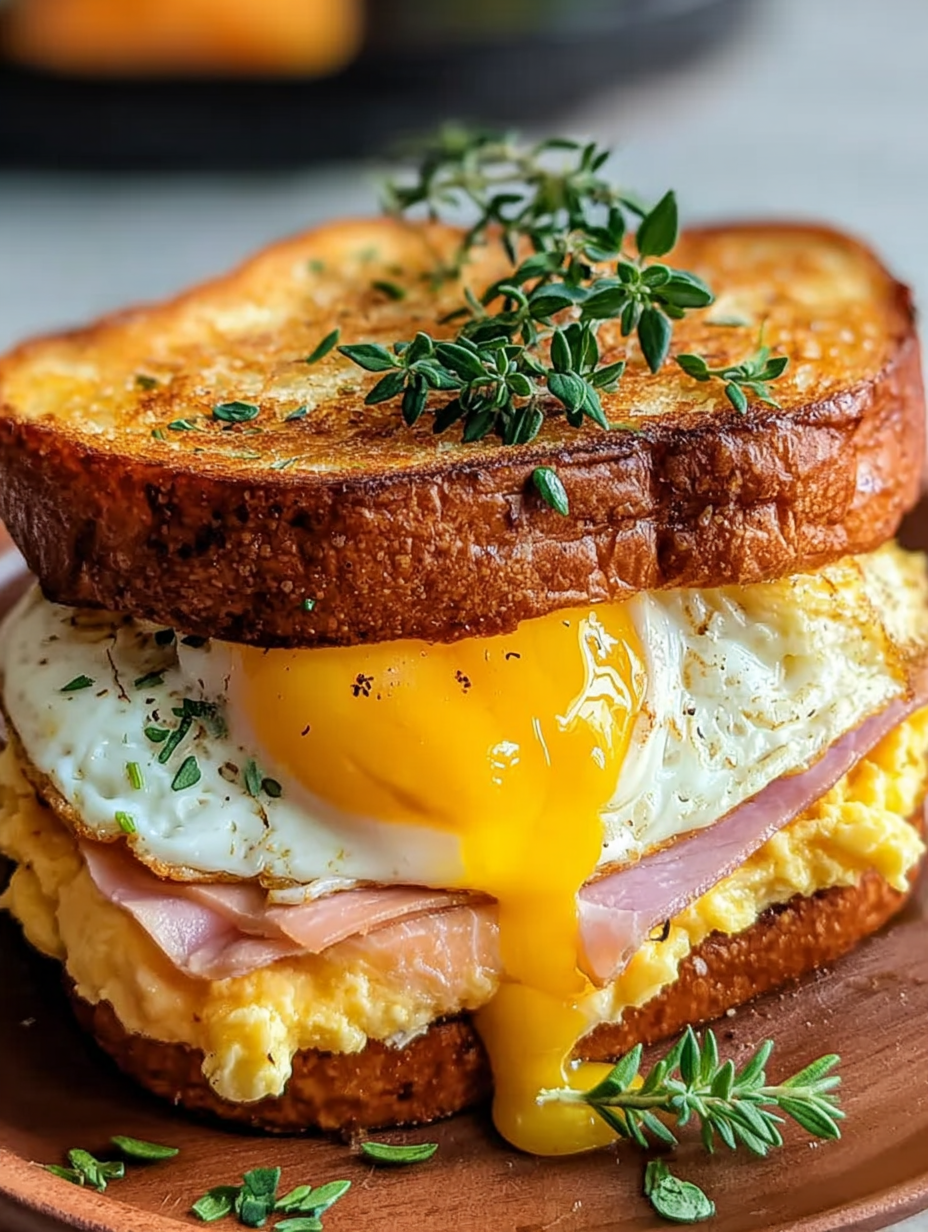 Egg and chicken ham breakfast sandwich image 2