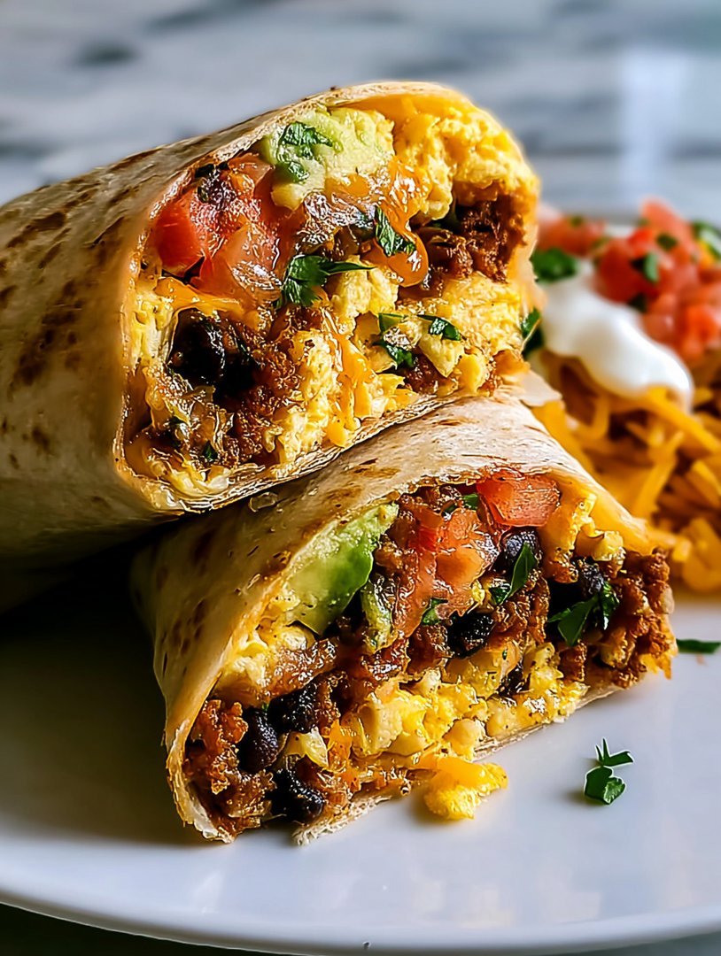 High protein breakfast burritos image 2