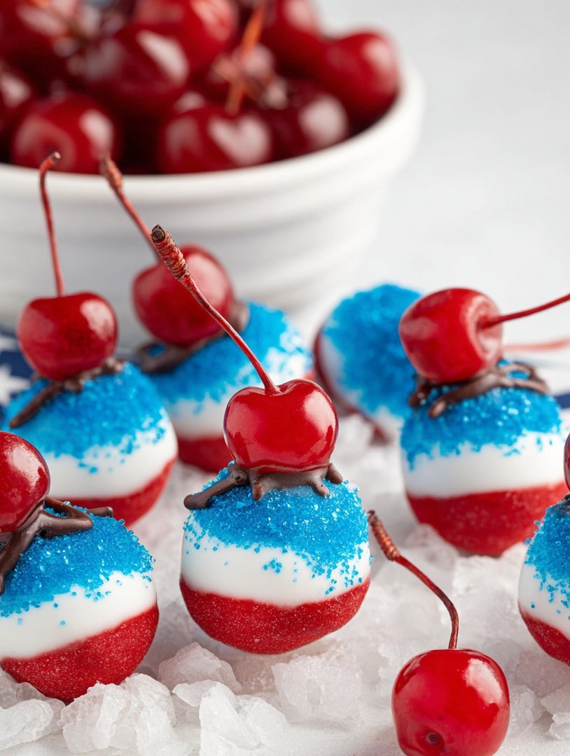 Patriotic Chocolate-Dipped Cherry Bombs image 2