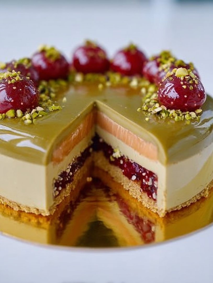Pistachio Praline Entremet image 2