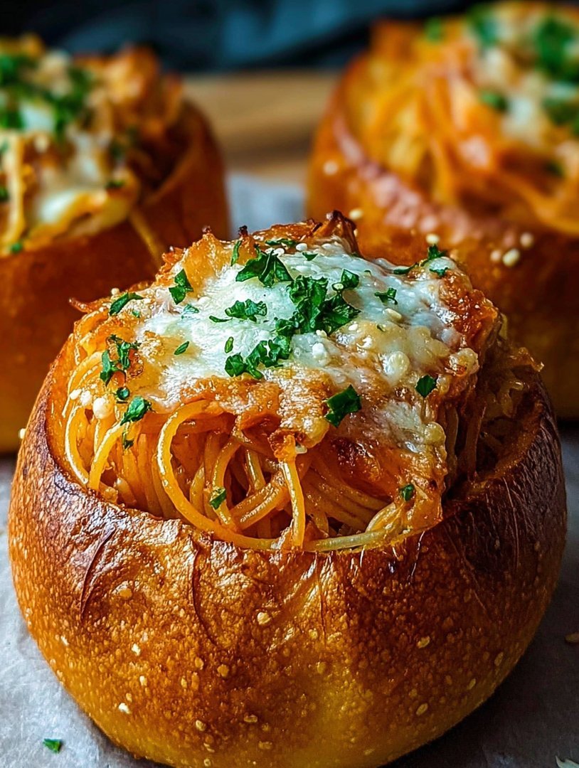 Spaghetti Garlic Bread Bowls image 2