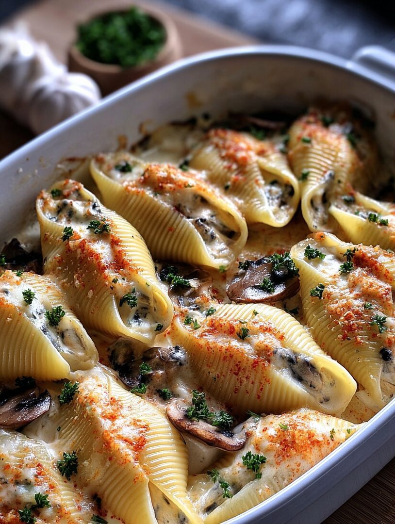 Creamy Garlic Mushroom Stuffed Shells image 2